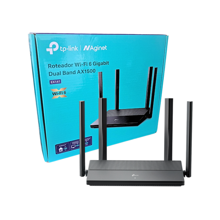 Roteador Gigabit Ex141 Wi-fi 6 Dual Band Ax1500 Cor Preto