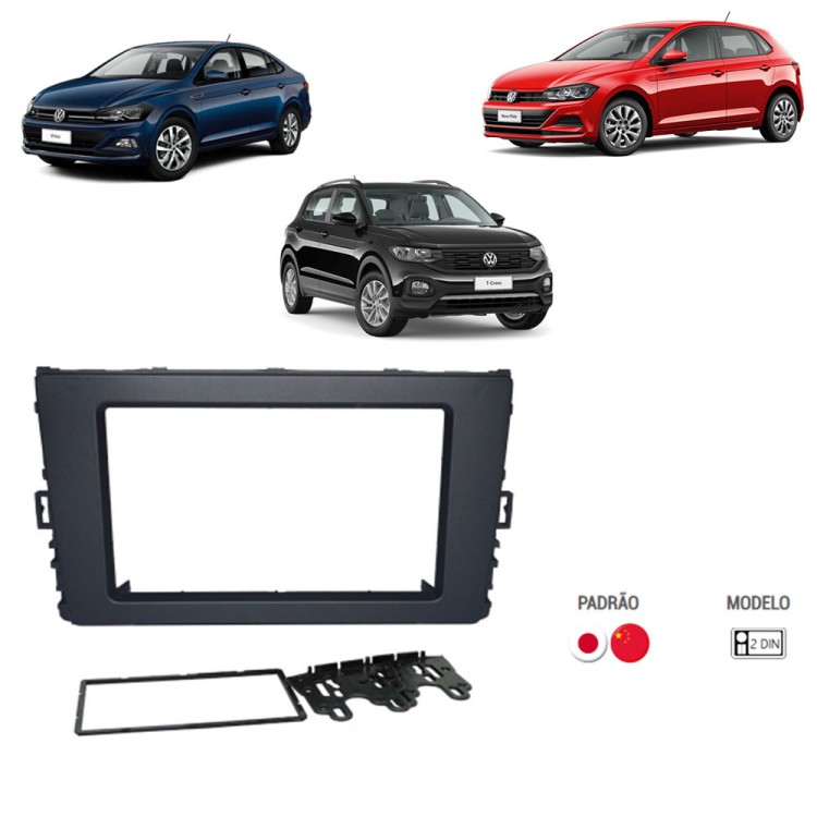 Moldura 4025 2DIN VW NOVO POLO/VIRTUS/T