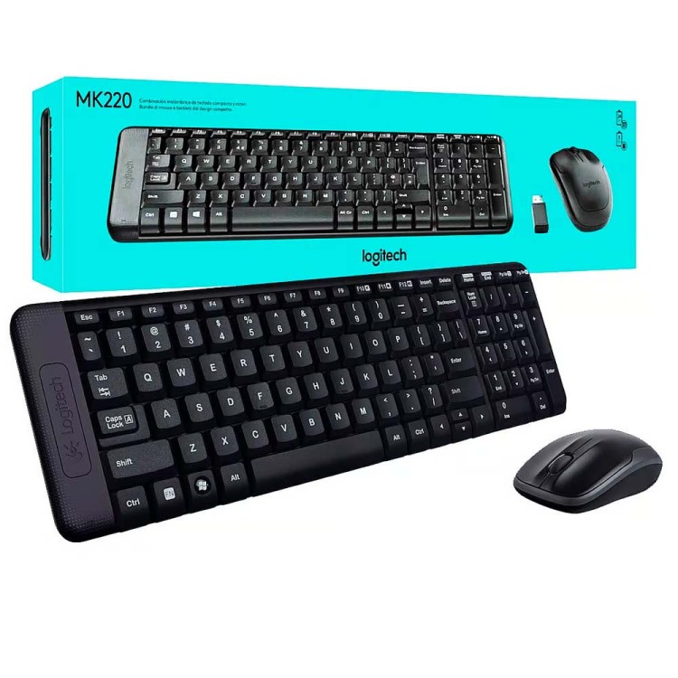 Teclado e Mouse Sem Fio Logitech MK-220 