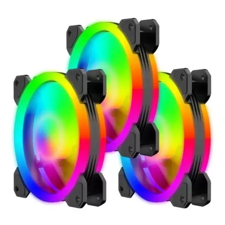 Kit Cooler FAN com 3 Unidades T-Dagger, 120x25mm, RGB, Preto - T-TGF513