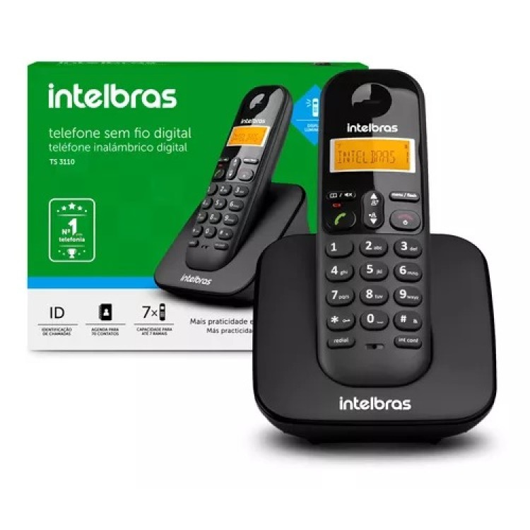 Telefone Intelbras Sem Fio Ts3110 Expansível Até 7 Ramais Nf