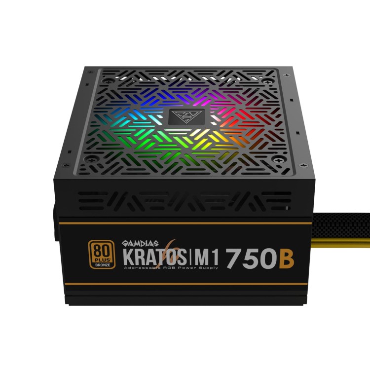 Fonte Gamdias Kratos M1-750w 80 Plus Bronze Pfc Ativo Rgb Cor Black 100v/240v