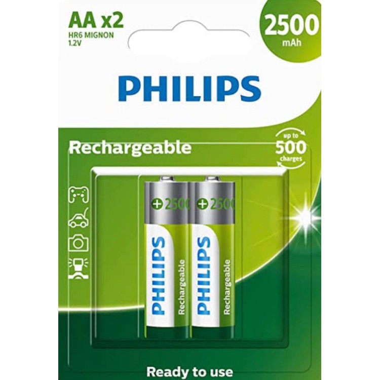 Pilha Recarregável AA 2500mah C/ 2 Unidades R6B2RTU25/59