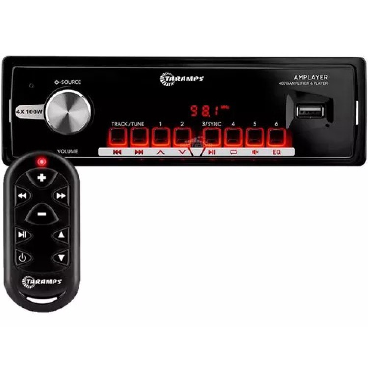 Rádio Player Mp3 Taramps Amplayer Bluetooth Usb 4x100w 400w