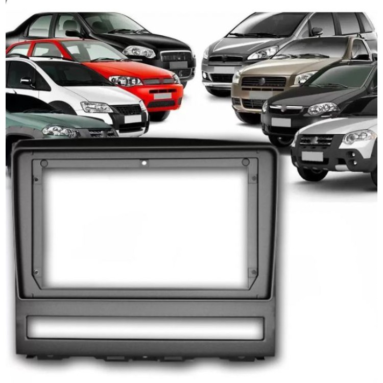 Moldura Painel 9'' Fiat Palio Weekend Strada Adventure Idea Siena Fiamon 4293 - Prata