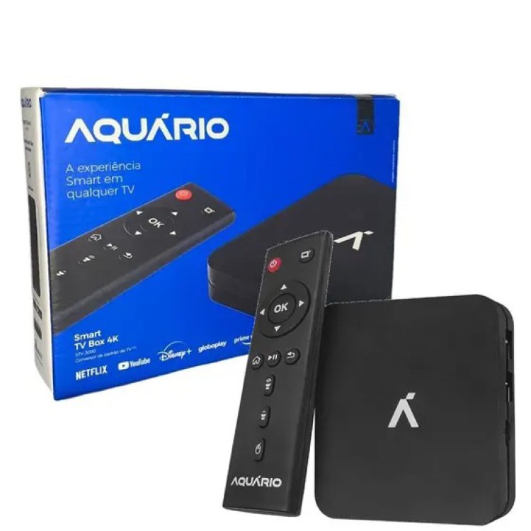 Tv Box Aquário Stv-3000 Padrão 4k 8gb Preto Com 1gb De Ram