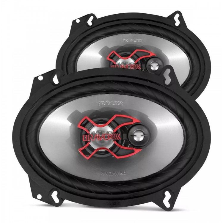 Par Alto Falante Triaxial 6x8 Polegadas B3x68x 100w Bravox