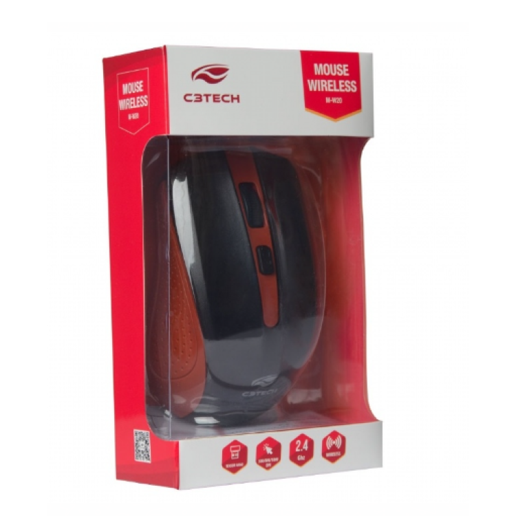 Mouse Sem Fio M-w20 Vermelho - C3tech