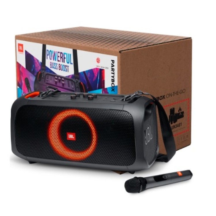 Caixa De Som Bluetooth Com Microfone Partybox On The Go Jbl Cor Preto 110v/220v