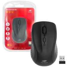 Mouse C3tech M-bt12bk, Wireless 2.4ghz + Bluetooth, 1600 Dpi, Preto