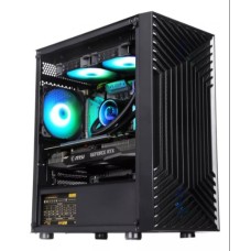 Gabinete Gamer Liketec Orbital Dark, Mid Tower, Vidro Temperado, RGB, M-ATX, Black, Sem Fonte, Com 3 Fans