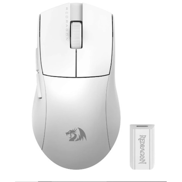 Mouse Gamer Sem Fio Redragon King 4K Pro, Wireless, 26000 DPI, 7 Botões, Branco - M916W