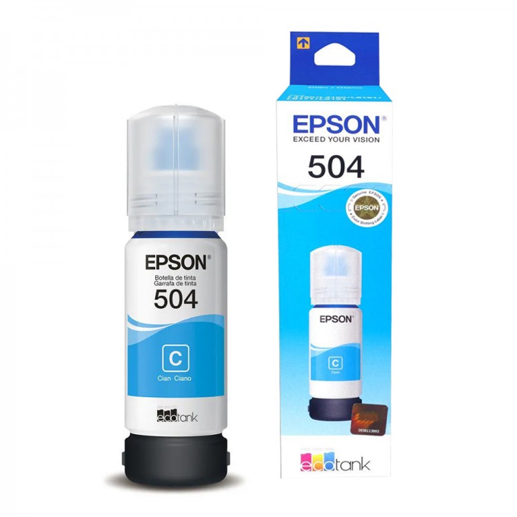 Garrafa de Tinta Epson T504 Ciano - Original