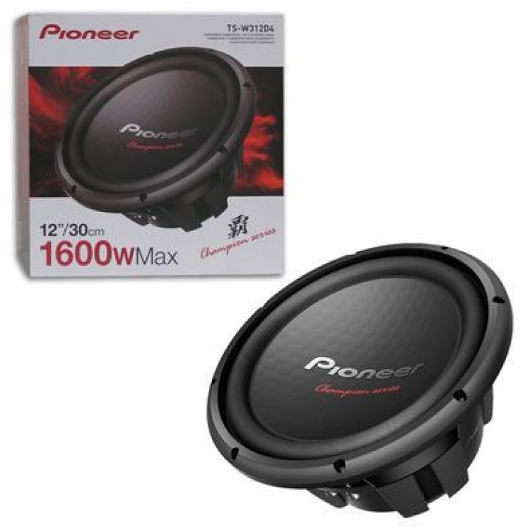 Subwoofer Pioneer De 12' Tsw312d4 Bobina Dupla 1600w/500rms