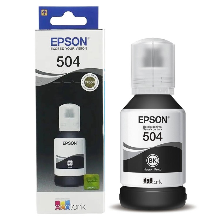 Refil de Tinta Epson 504 original - Preto