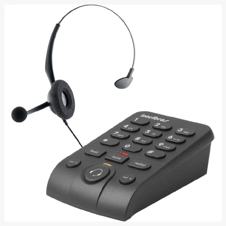 Telefone Headset Intelbras Hsb40 Teclado Emborrachado