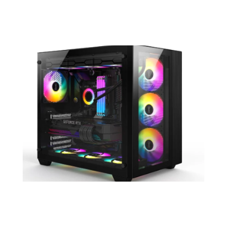 Gabinete Liketec Cube Dasha RGB 3X Fan (Wc 240m Superior, suporta até 7 fans, VGA 2 coolers, Micro Atx)