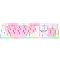 Teclado gamer redragon Dyaus 2 rgb rosa com branco