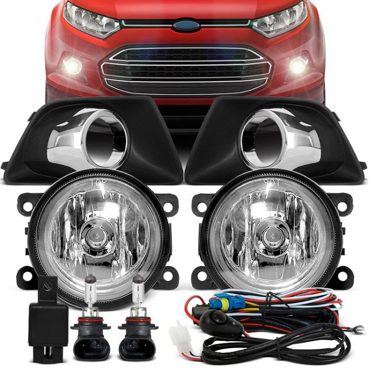 Kit Farol de Milha Ecosport 2013-2016 (Com molduras cromadas)