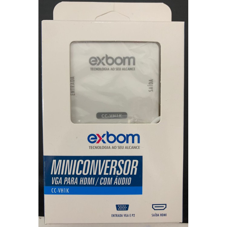 Mini Conversor VGA para Hdmi 1080p Exbom -CC-VH1K