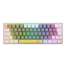 TECLADO MECANICO GAMER FIZZ RGB AMARELO+BRANCO+CINZA SWICTH MARROM