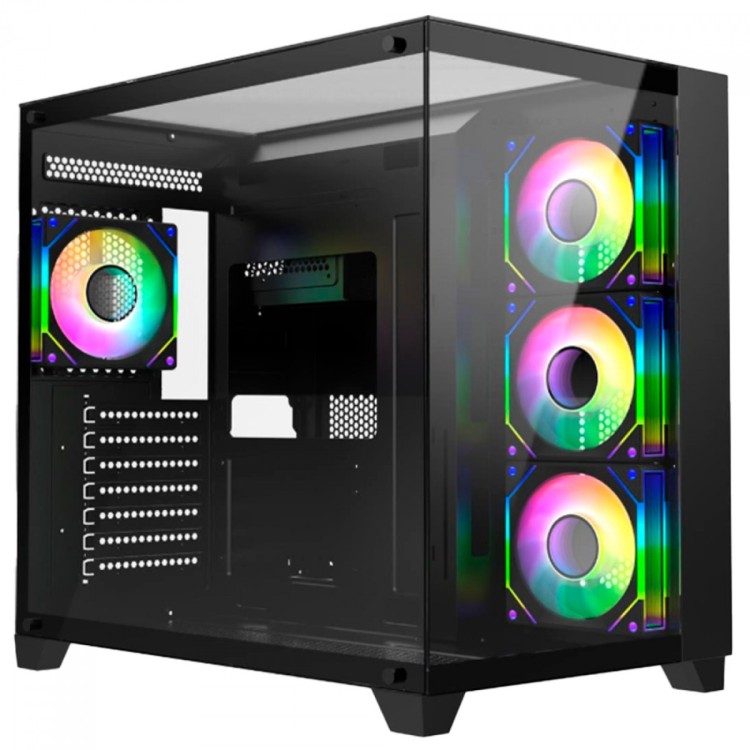 Gabinete Gamer Liketec Zeus Pro Glass, Mid Tower, Vidro Temperado, Black, S/ Fonte S/ Fans