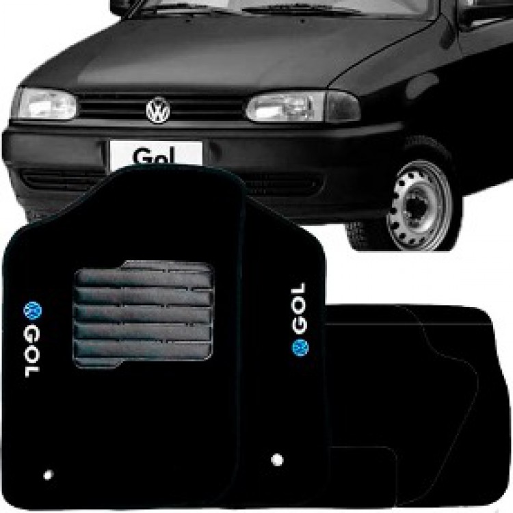 Jogo de Tapetes Volkswagen Gol Todos G, G2, G3, G4, G5 Preto