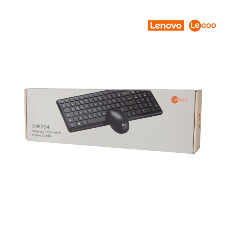 Kit Teclado + Mouse Sem Fio KW204 Preto - Lecoo